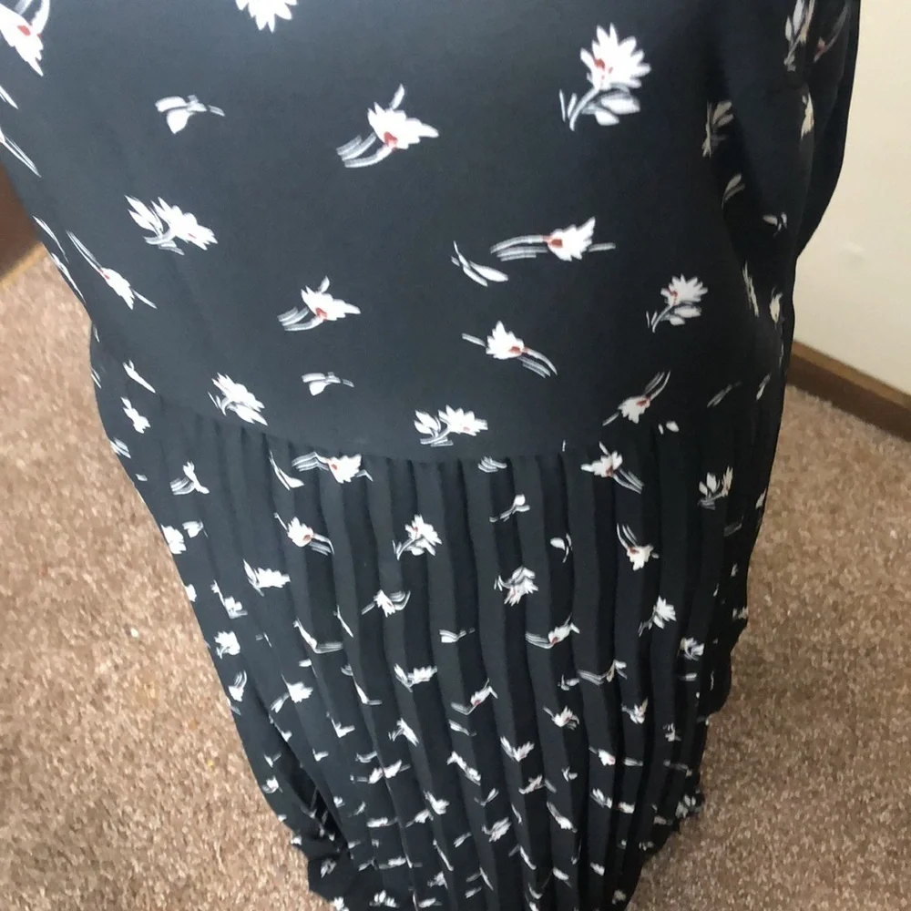 A new day black floral print pleated dress size XL - Picture 3 of 10